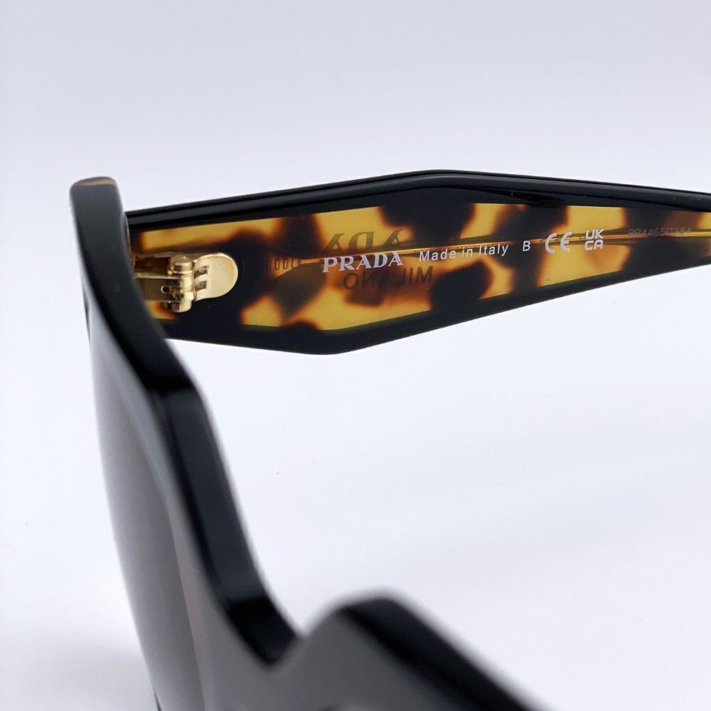 NEW Prada PR15WS 3890A7 Black Tortoise Dark Gray Gradient Square Women Sunglasse - Picture 8 of 9